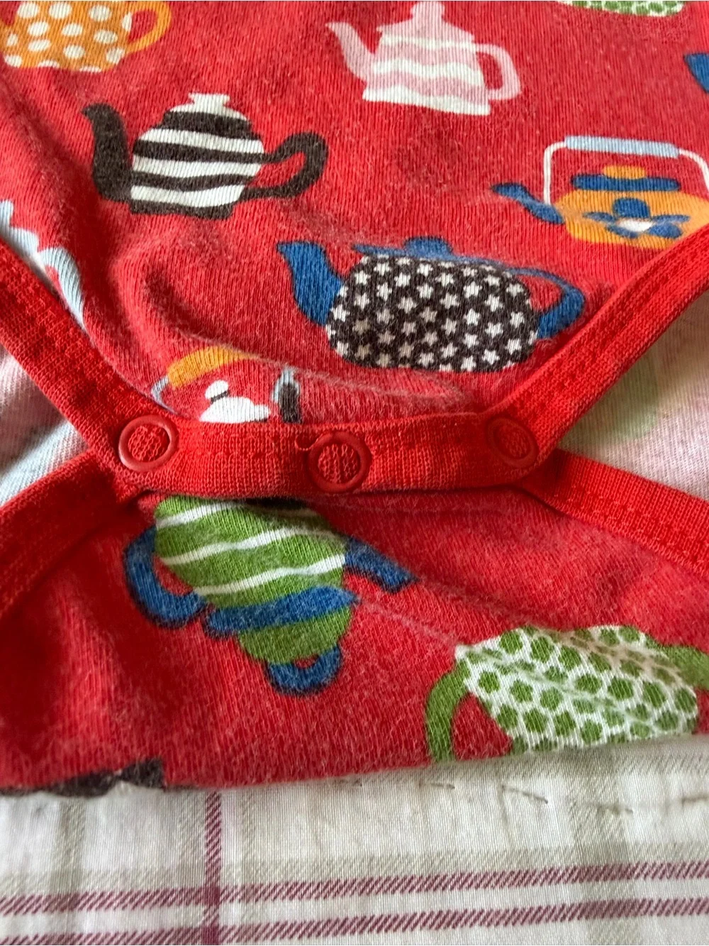 Polarn O. Pyret Teapot Red Short-Sleeve Bodysuit 6-9 months
